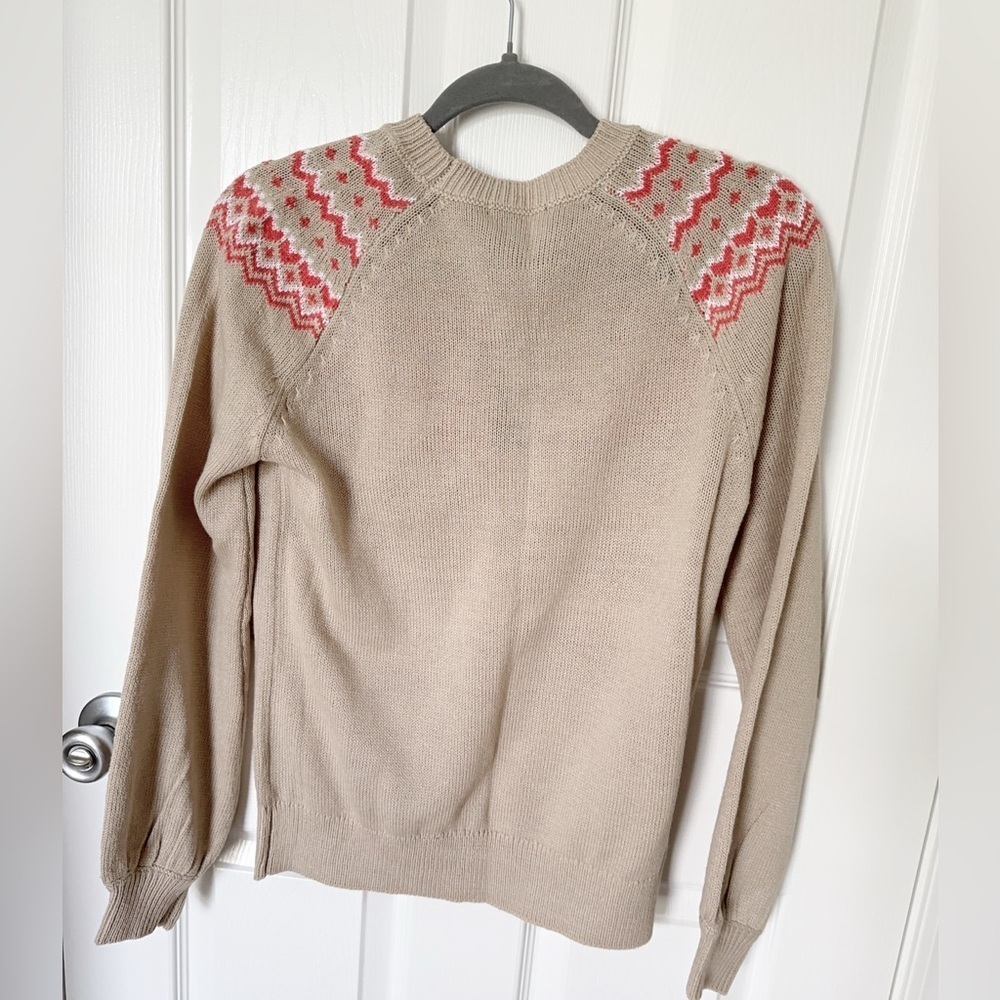 Belle by belldini Beige and Pink Patterned Sweater - Picture 7 of 7